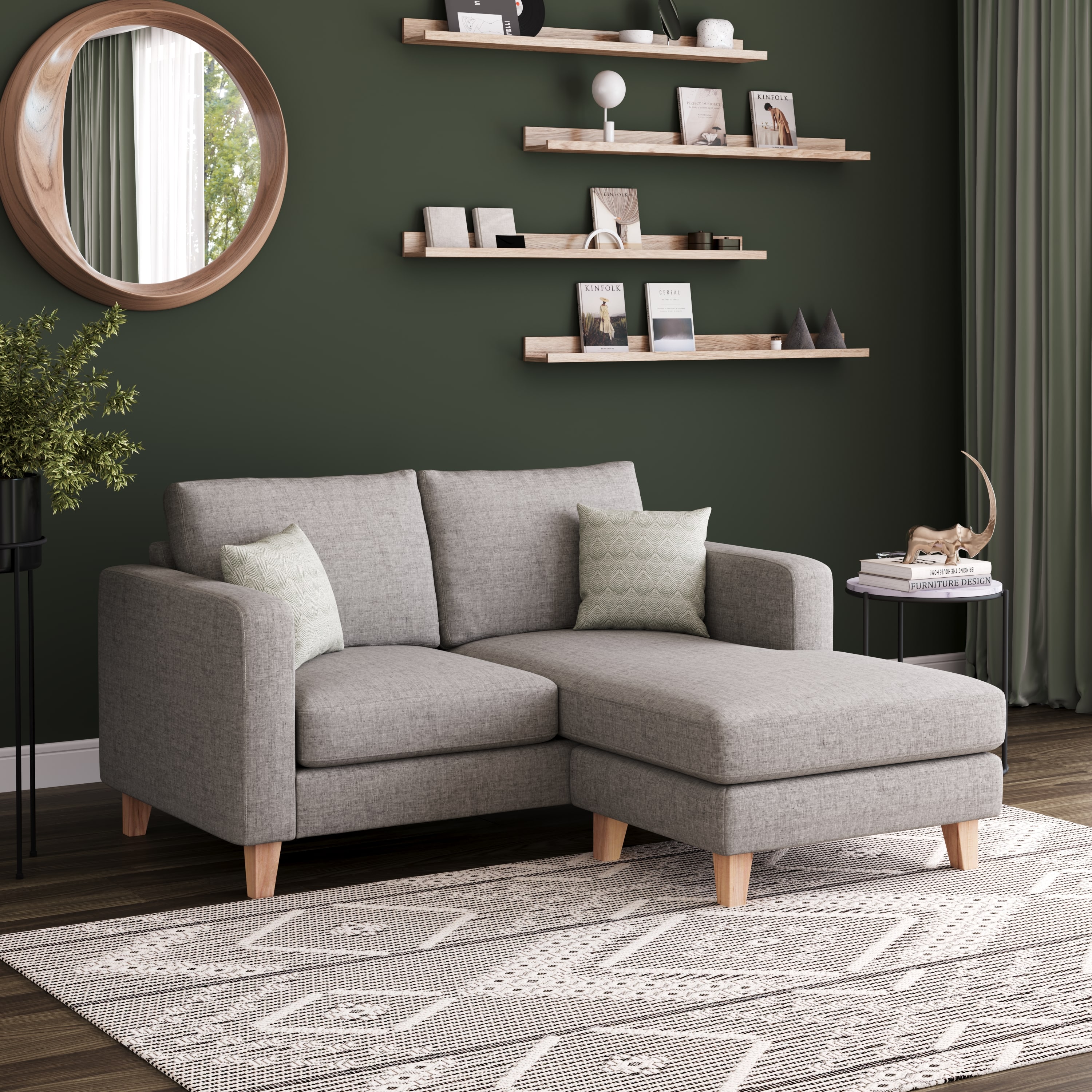 Ecksofa NOLAN rechts grau