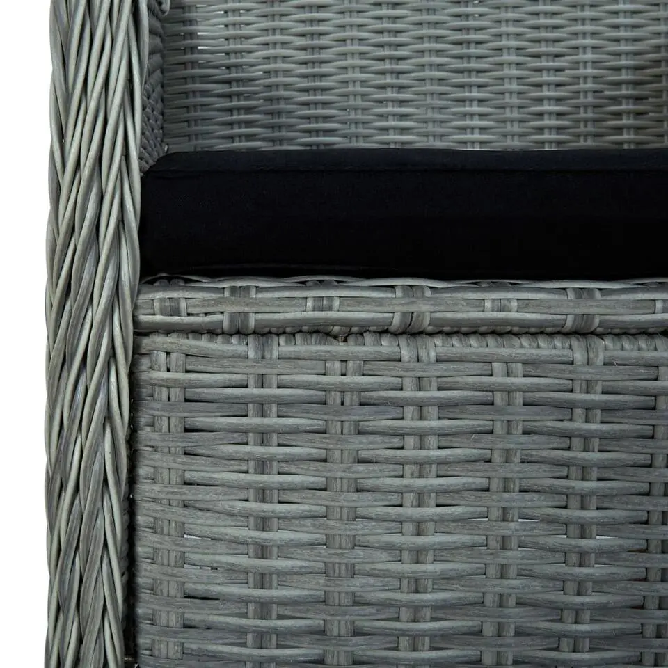 vidaXL - Tuinstoel - Grijs - Poly rattan - 2 stuks