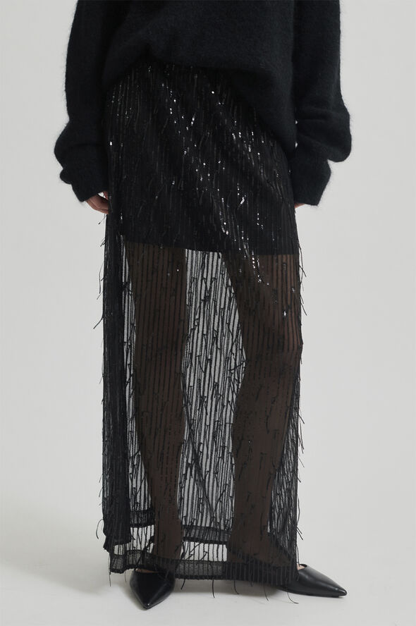 Second Female Tassel Maxi Skirt Black