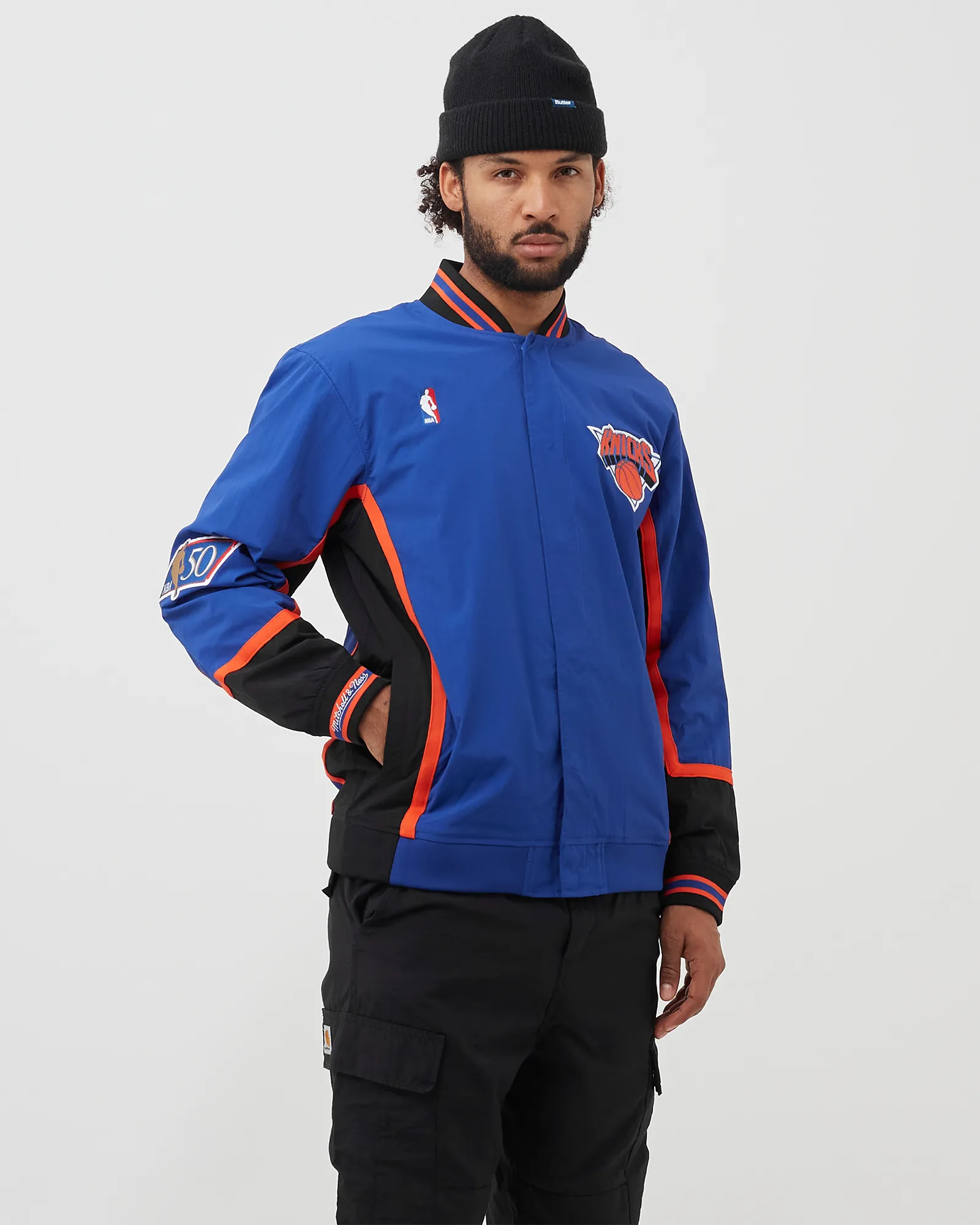 Jaqueta de aquecimento autêntica da NBA da Mitchell & Ness, New York Knicks, temporada 1996-97.