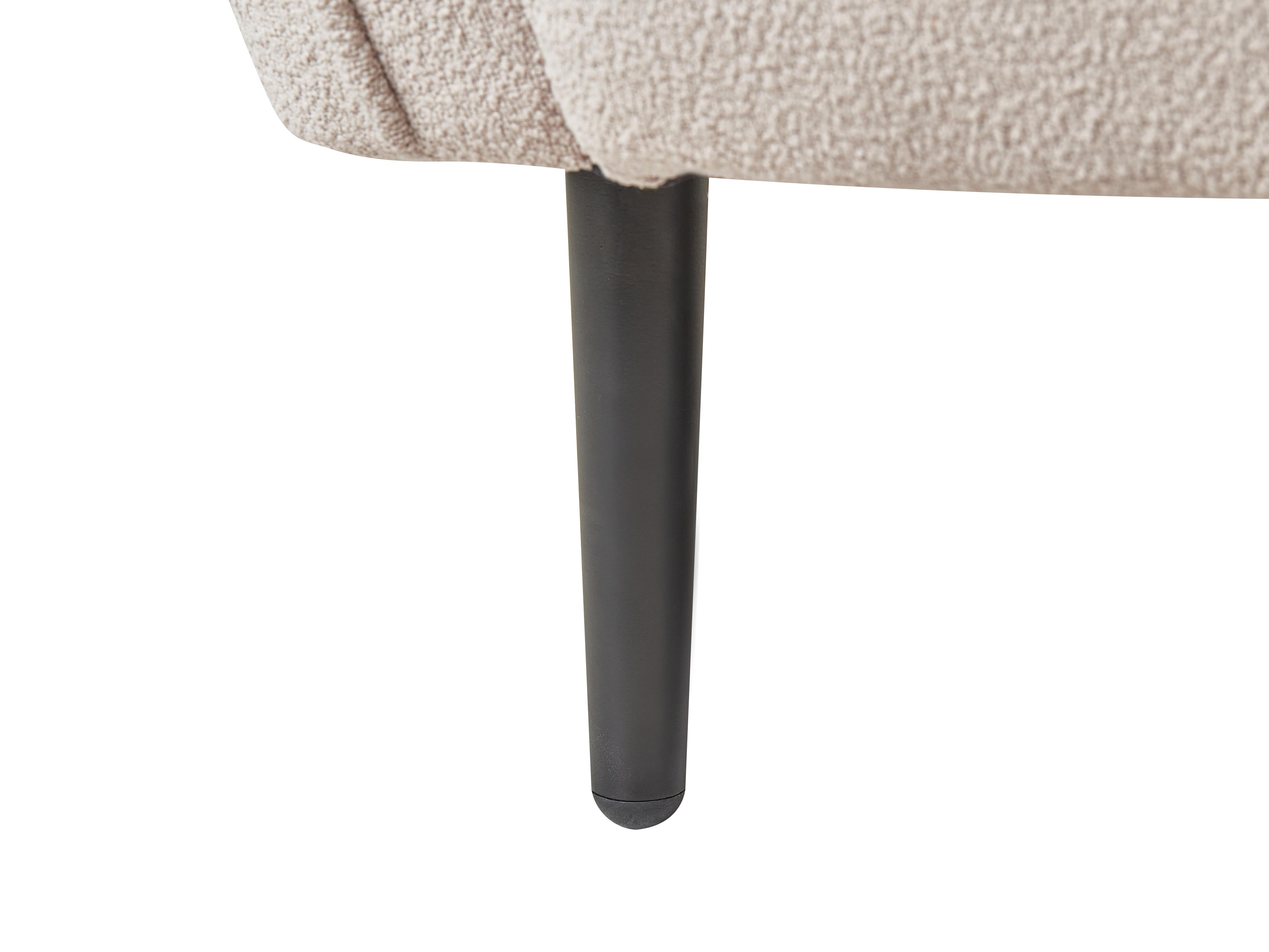 Rechtszijdige chaise longue CHEVANNES Bouclé Lichtbeige