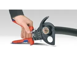 Knipex 95 31 250, Håndkabelskærer, Blå, Rød, Stål, Sort, Blå, Rød, 3,2 cm, REACH