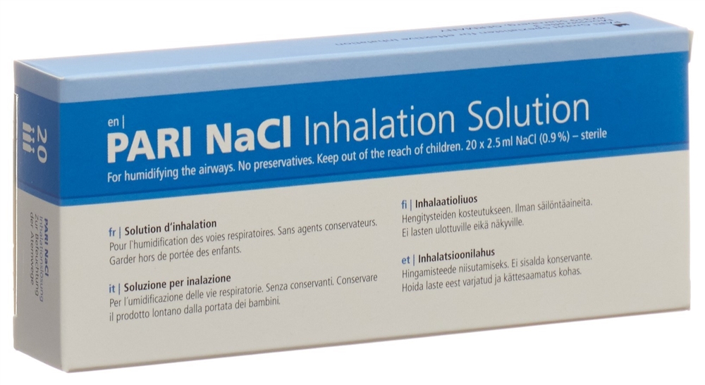 PARI NaCl Inhal Lös 0.9 % Inhalationslösung Amp 2.5 ml
