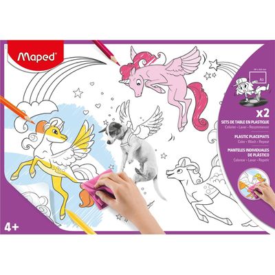 Maped - 2 sets de table plastique à colorier
