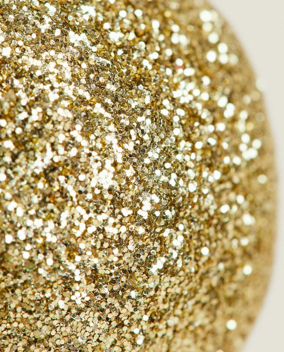 PACOTE DE ENFEITES DE NATAL COM GLITTER (PACOTE COM 6)