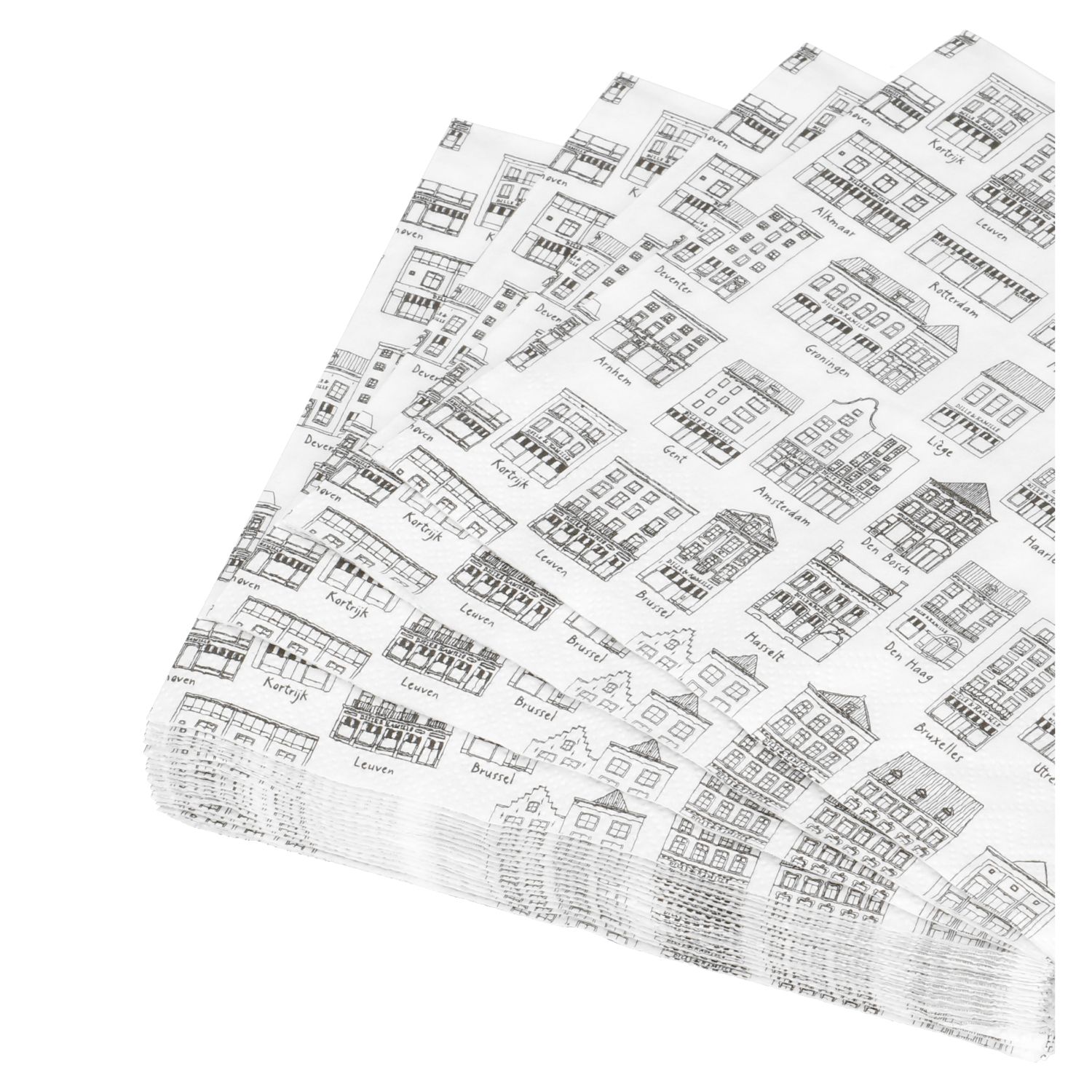 Servetten, papier, geveltjes, 33 x 33 cm, 20 stuks