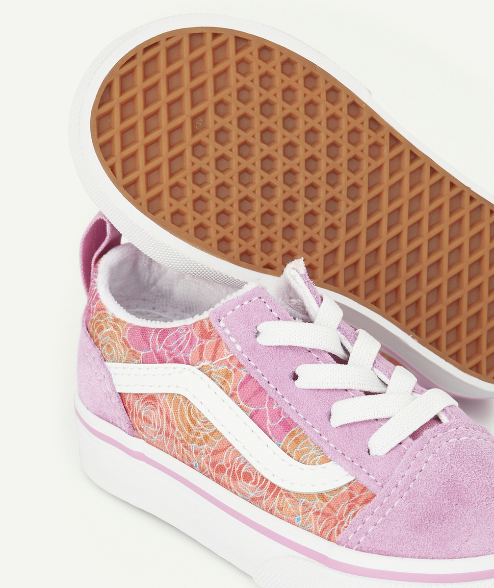 VANSBASKETS AUX LACETS ÉLASTIQUÉS BÉBÉ FILLE OLD SKOOL ROSES