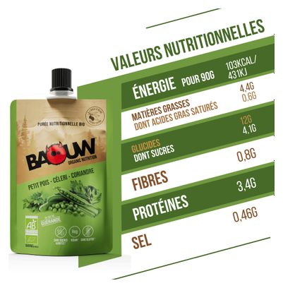 Purée énergétique Baouw Bio Salée Petit Pois/Céleri/Coriandre - 90g
