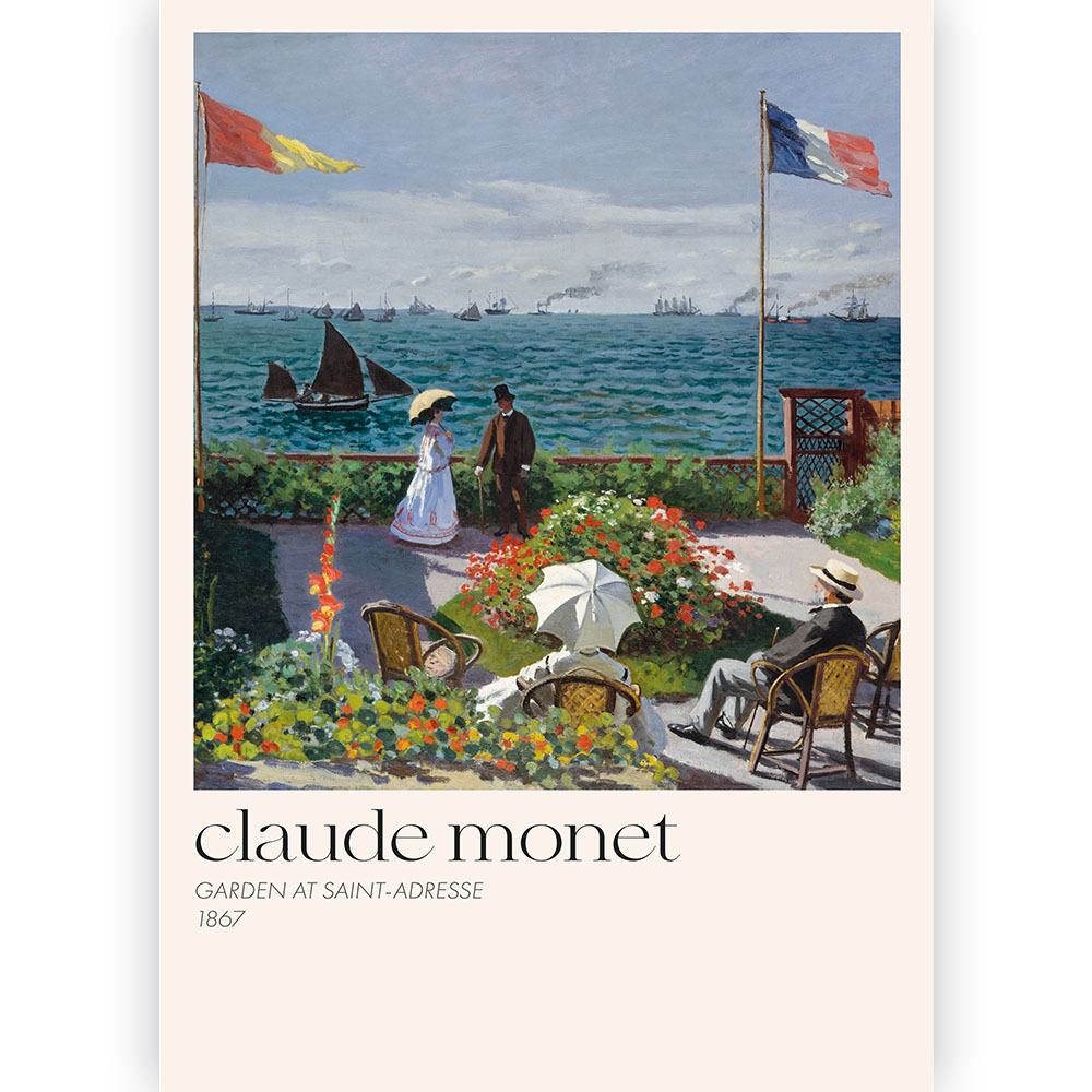 Poster Claude Monet Terras in Sainte-Adresse 30x45 cm