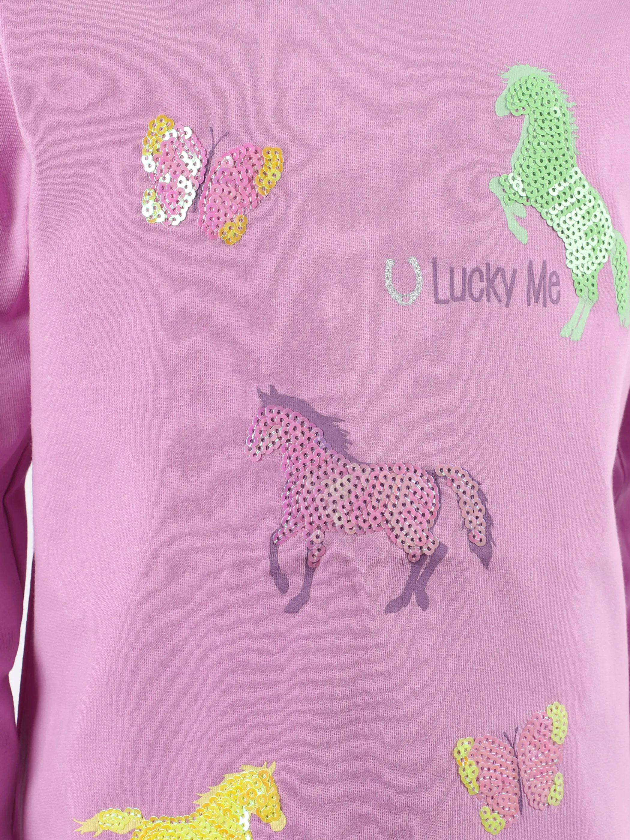 Mädchen Longshirt mit Paillettenprint