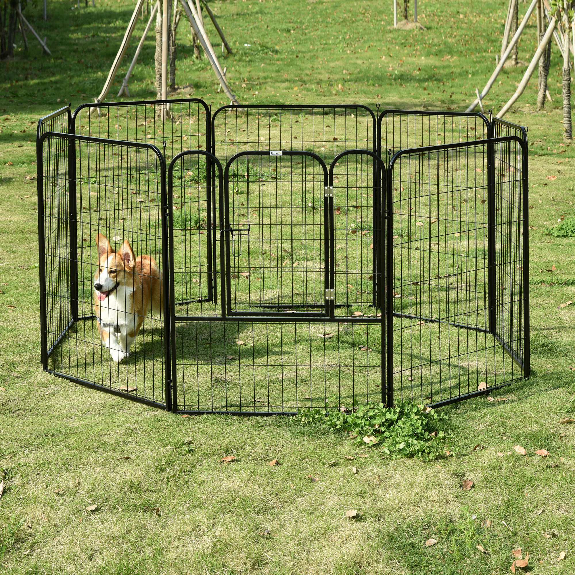 PawHut Laufstall schwarz 79 x 100 Pro Gitterelement (8 insgesamt) (BxH)