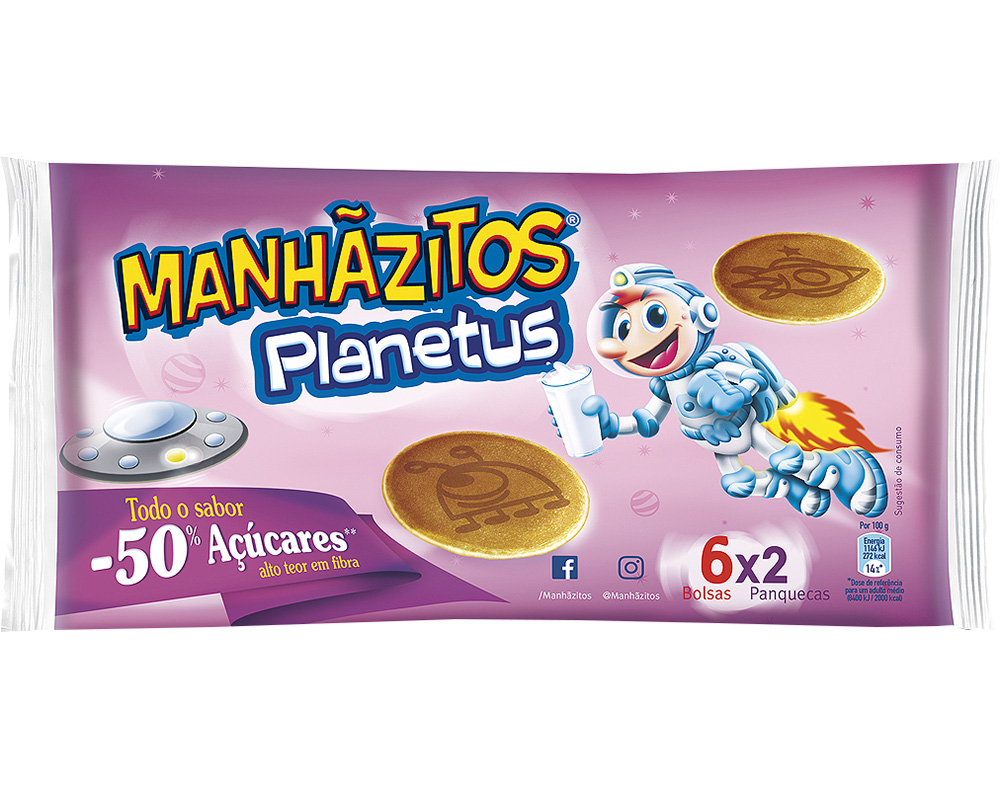 BOLO MANHAZITOS PLANETUS - 50% AÇÚCARES 210G