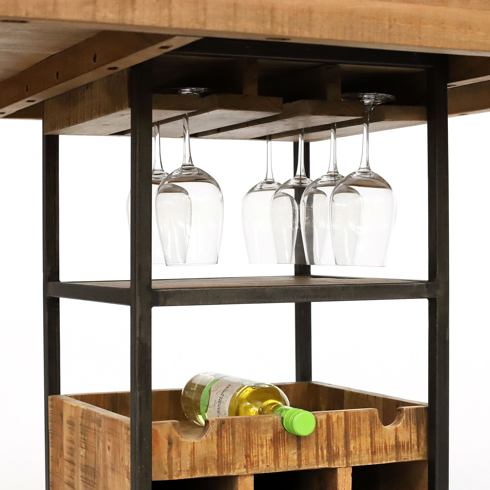 Bartisch 'Sveg', natur, schwarz, H 105 cm, B 90 cm, L 90 cm von fischer's lagerhaus