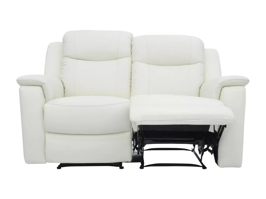 Canapés 3 places 2 places et un fauteuil relax EVASION en cuir - Blanc ivoire
