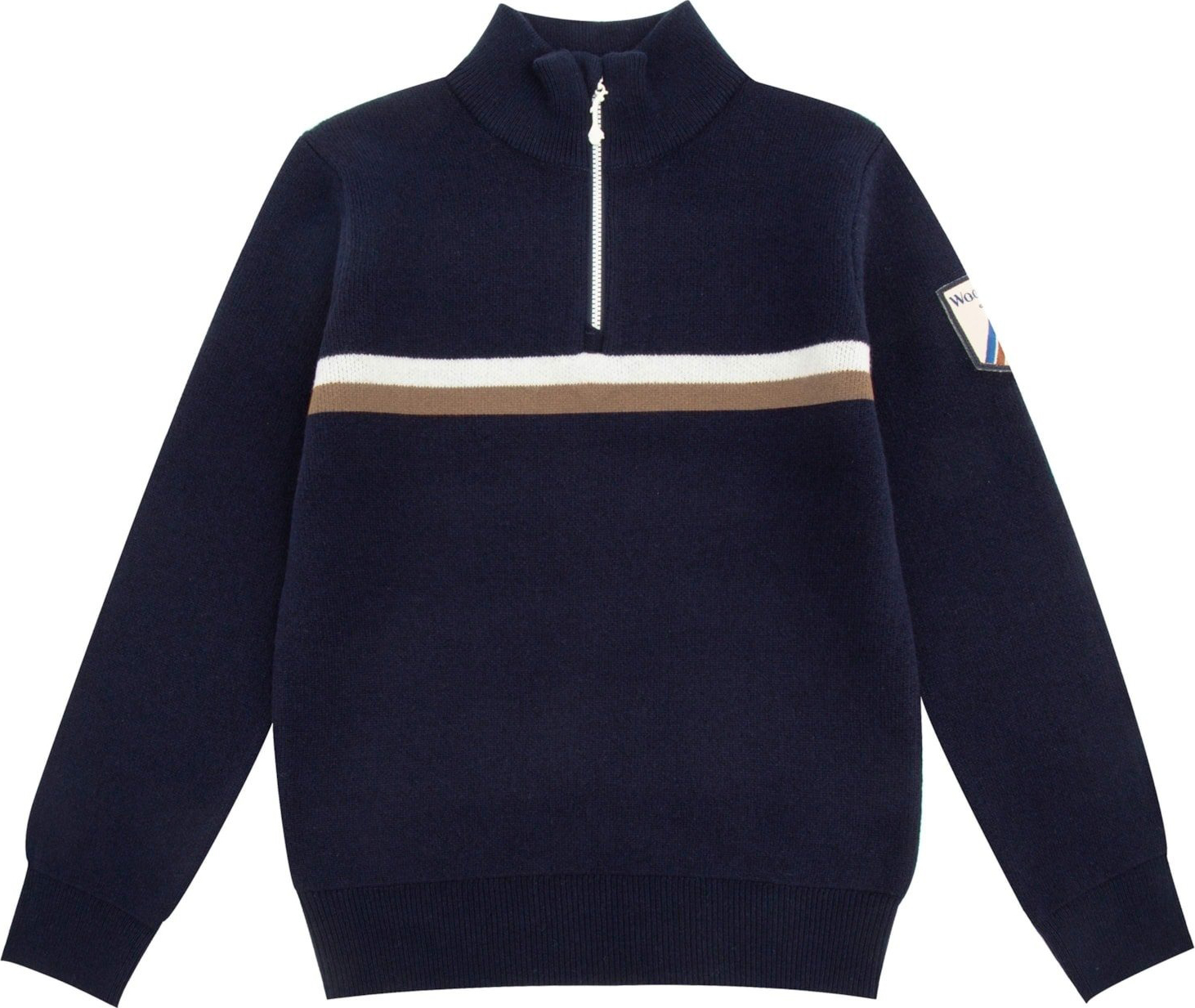Hemsedal Strikket Half-Zip Ullgenser Junior Dark Blue