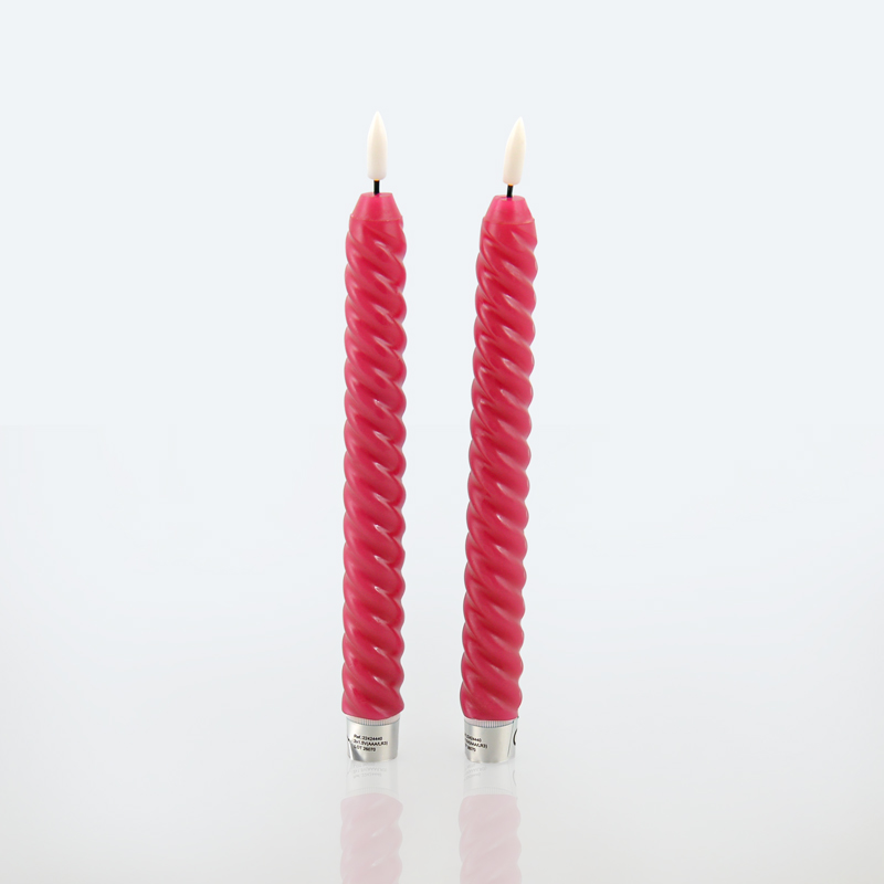 Lot de 2 bougies torsadées à LED