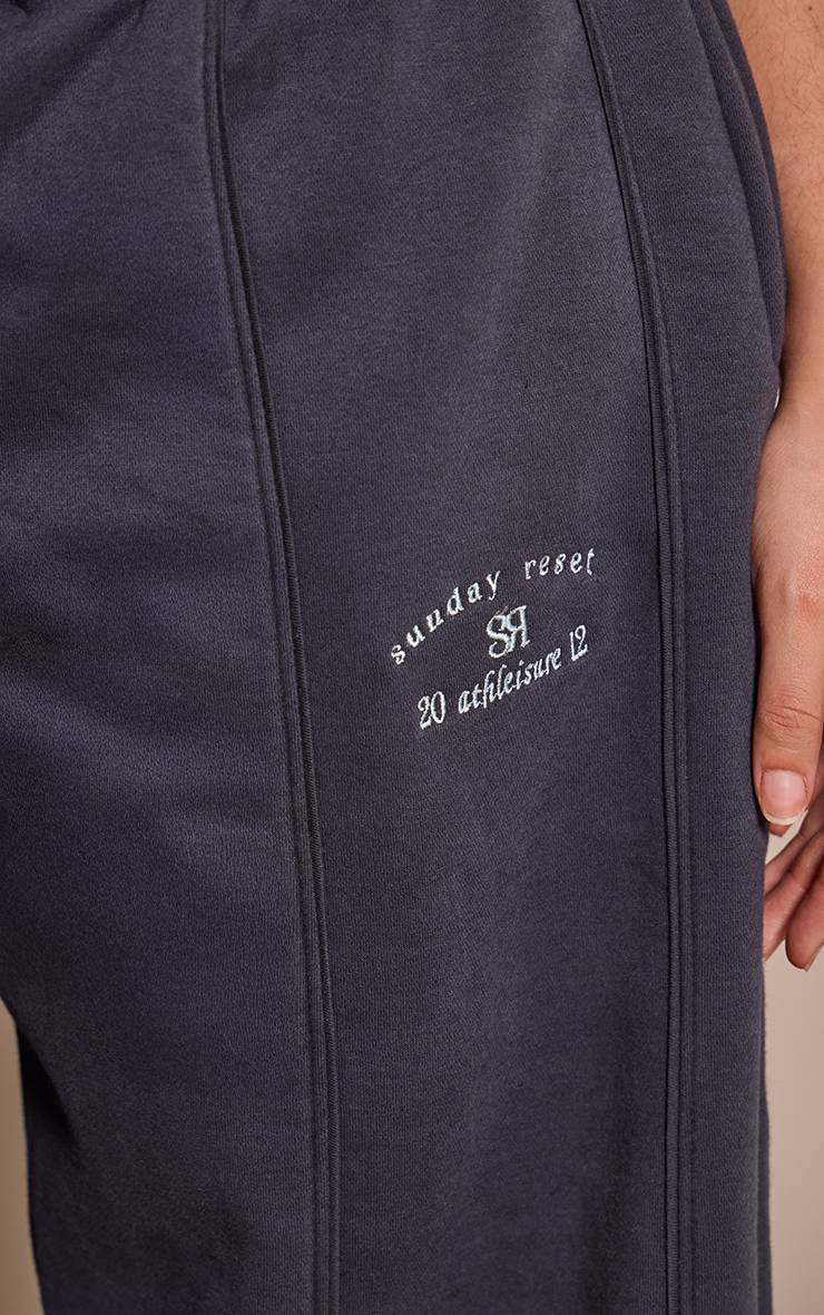 Bleu Marine Jogging Large Brodé Sunday Reset Grande Taille