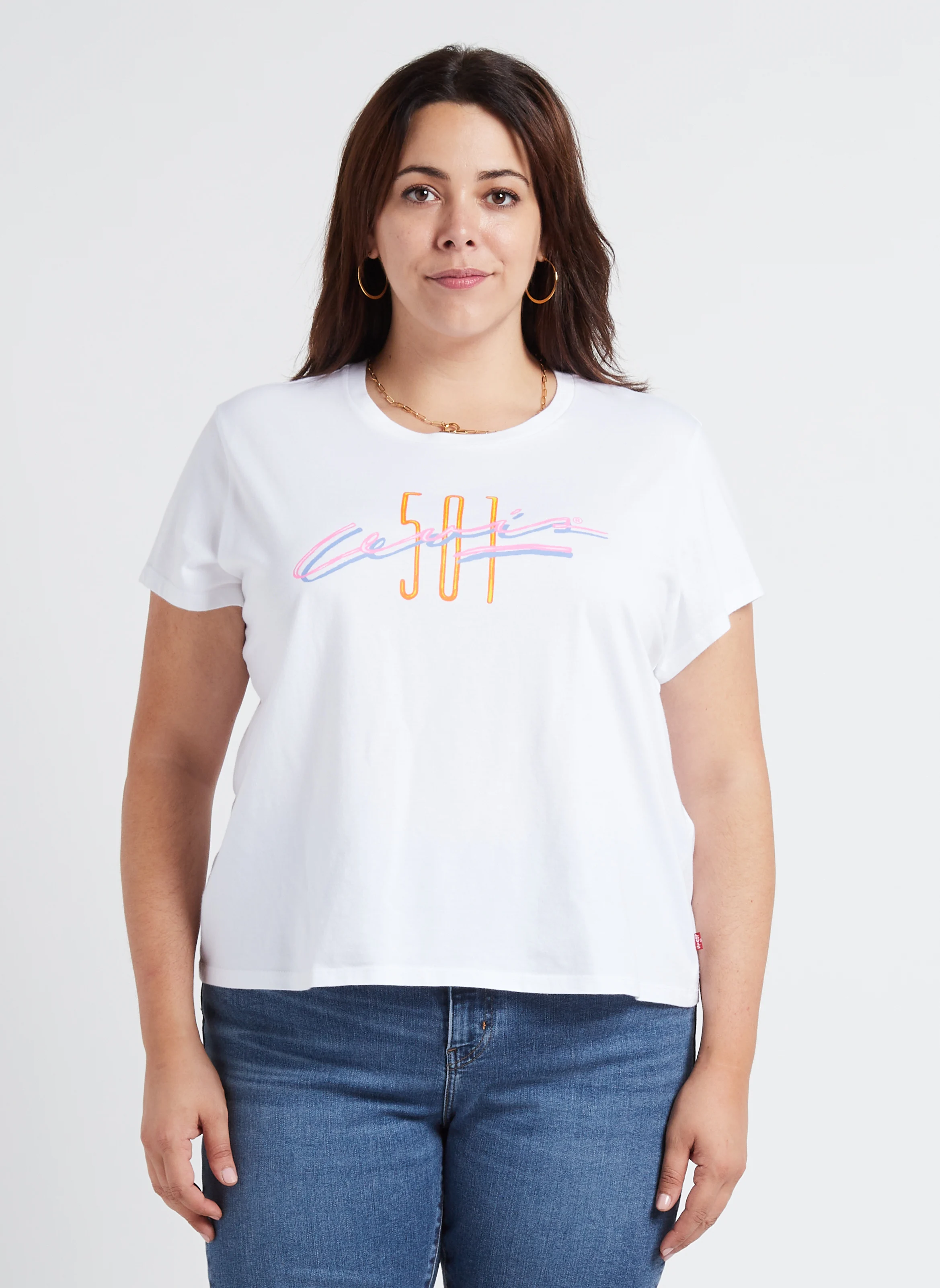 PL GRAPHIC AUTHENTIC TEE - Tee-shirt col rond sérigraphié en coton | Blanc