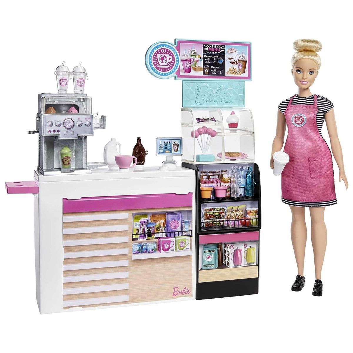 Mattel GMW03 - Barbie - You can be anything - Naschcafe Spielset - Puppe inkl. Zubehör