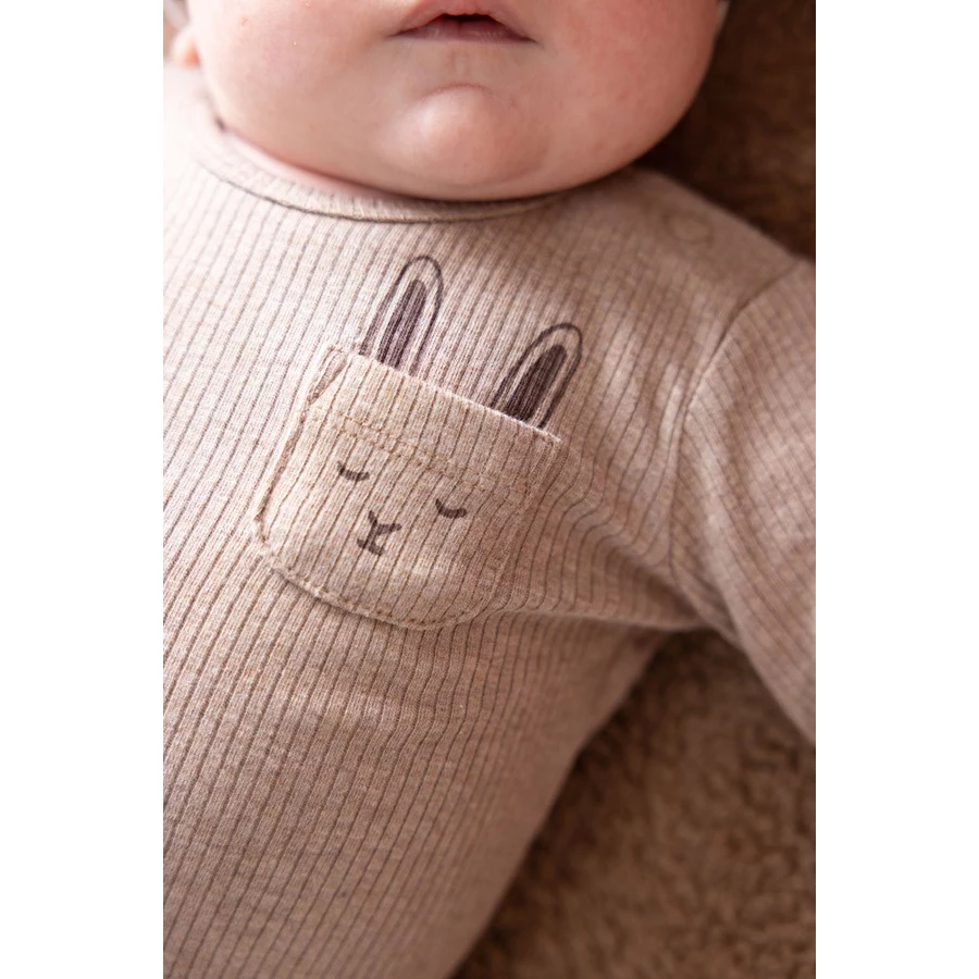 Feetje Langarmshirt Little Forest Friends Taupe Melange