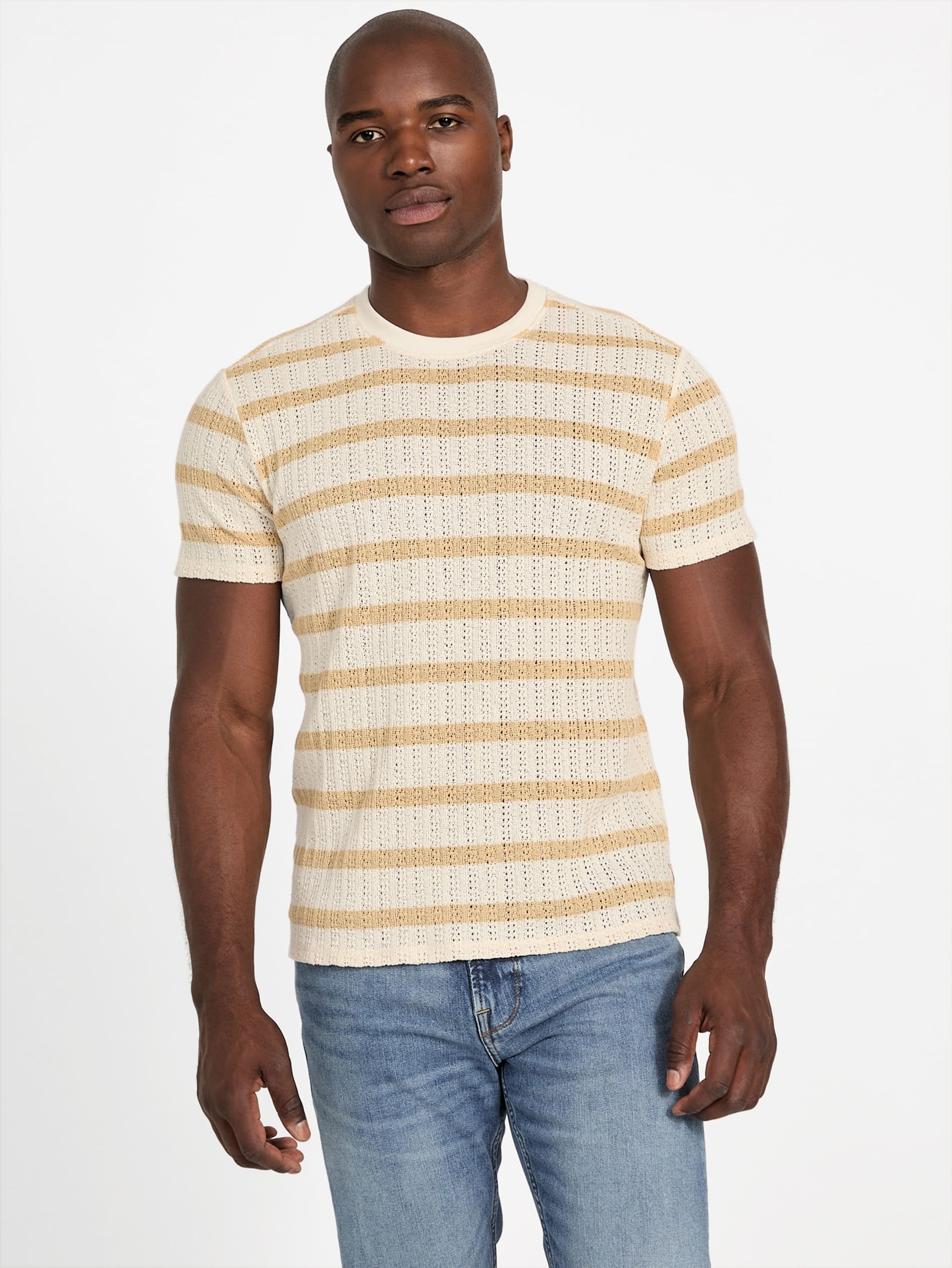 Camiseta Elon com textura e gola redonda