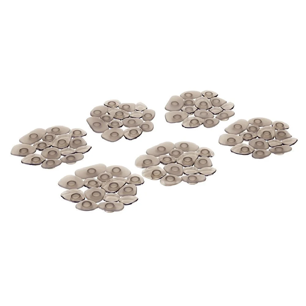 Mini tapis de douche antidérapant forme galet noir x6