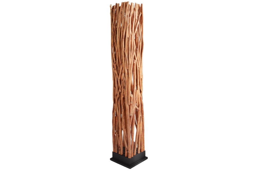 Handgefertigte Stehlampe NATURE ART 173cm aus Longan-Massivholz