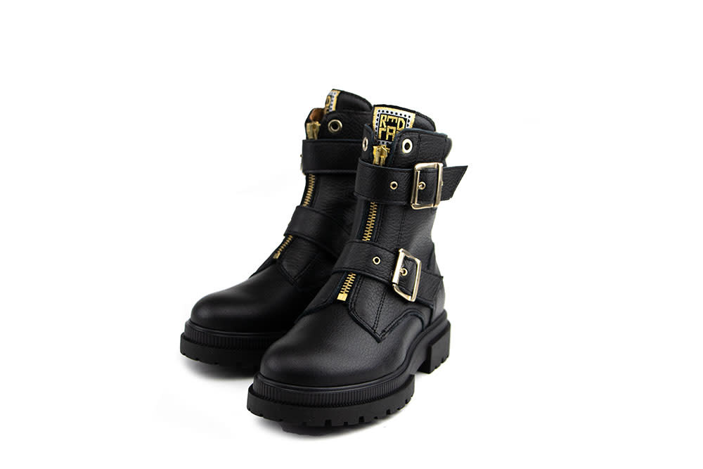 Red Rag Bikerboot Gespen Black Nappa