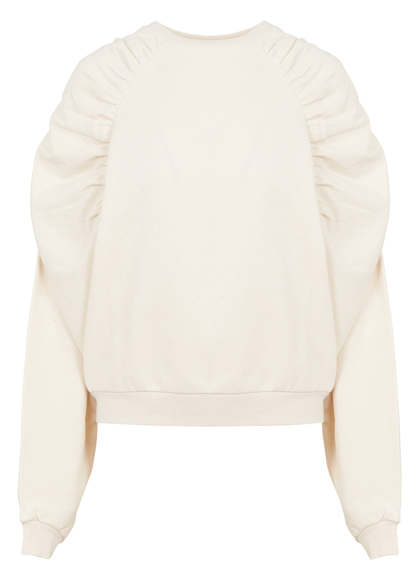 XENIA - Sweat col rond en coton mélangé | Blanc