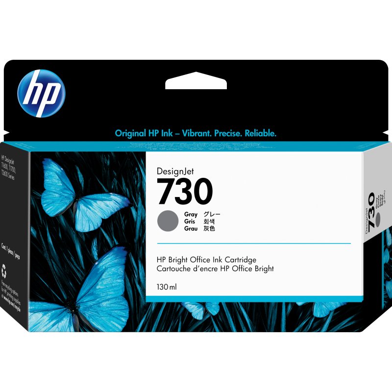 HP Cartouche d’encre 730 DesignJet gris, 130 ml