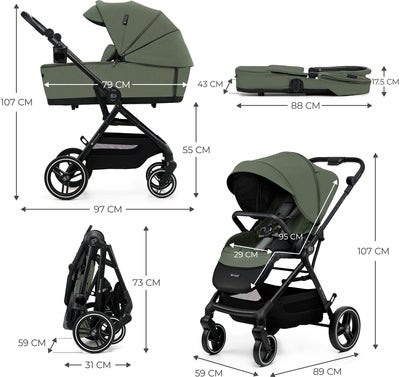 Kinderkraft YOXI 2-in-1 Duovogn, Mystic Green