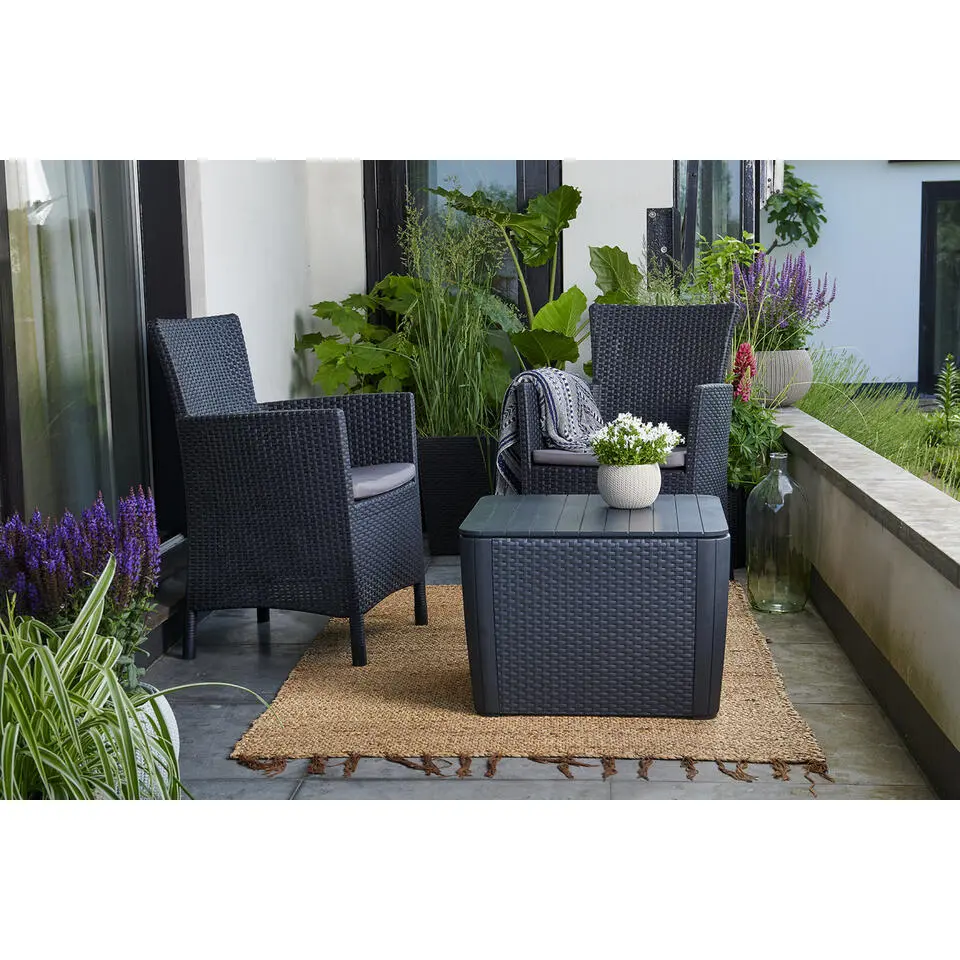 Keter Luzon Plus opbergtafel - 57x57x43cm - Grafiet