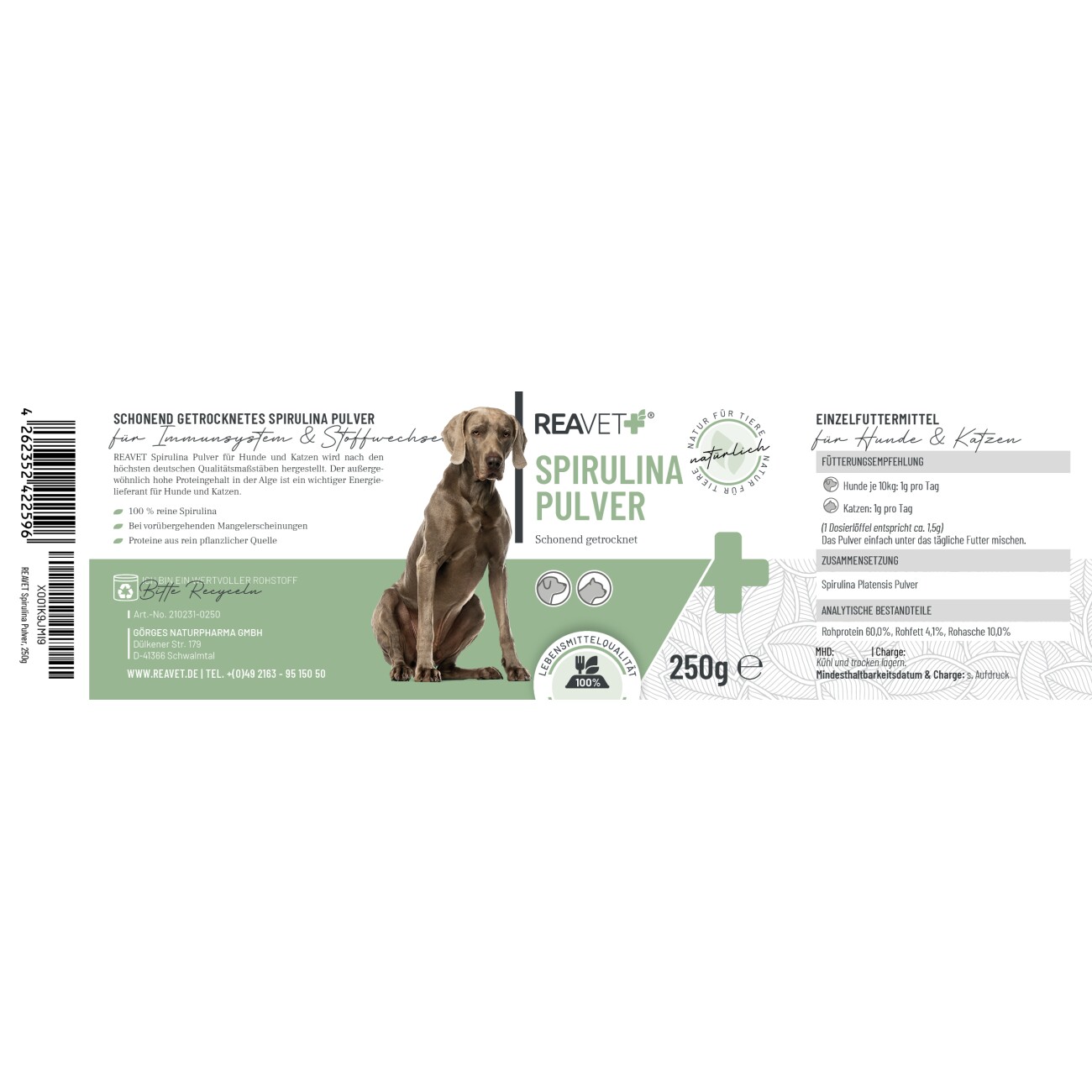 REAVET Spirulina Pulver 250g