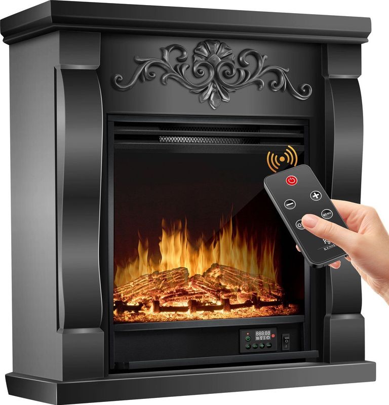 KESSER - Sfeerhaard - Zwart - Elektrisch Haard 1800W met LED Vlammen Dimbaar