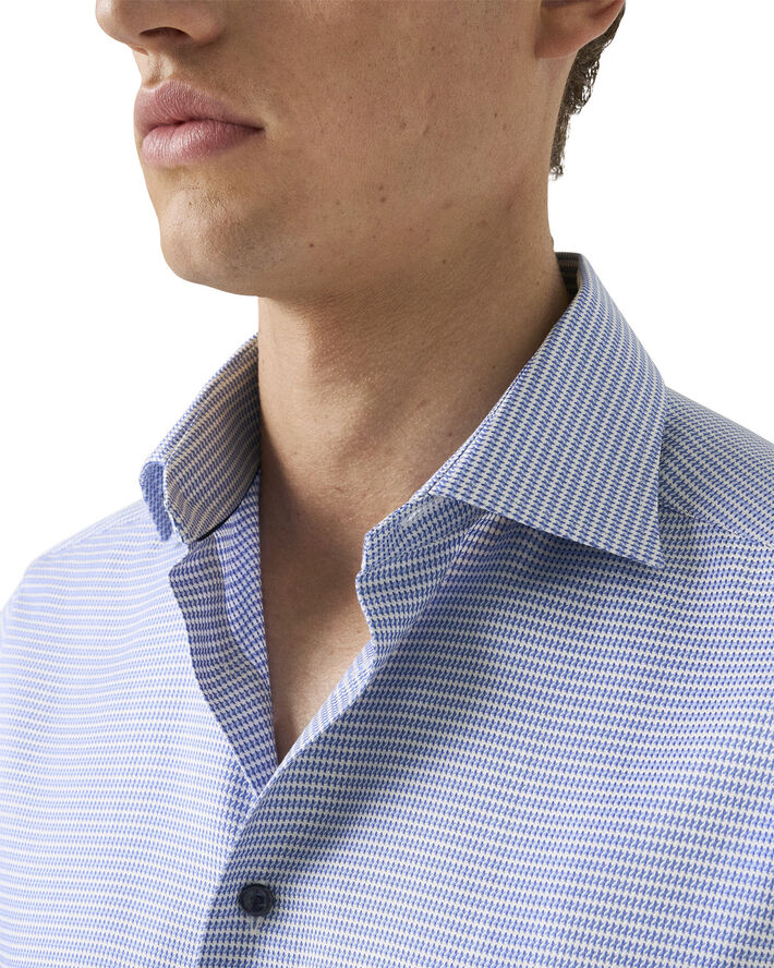 ETON Cont. Fit Blue Houndstooth Signature Twill Shirt Blå