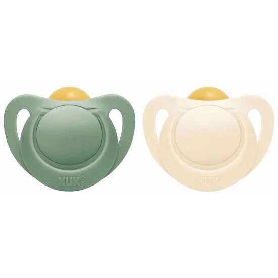 Lot de 2 sucettes For Nature en Latex   Vert et Beige        0-6 mois   de               Nuk