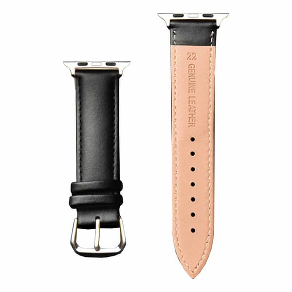 Apple Watch 42/44/45 1/2/3/4/5/6/7/Se svart skinnarmbånd skinn