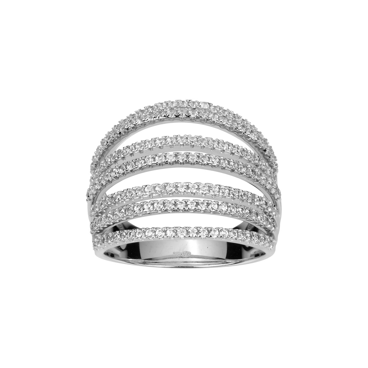 Bague en Argent avec oxyde de zirconium blanc