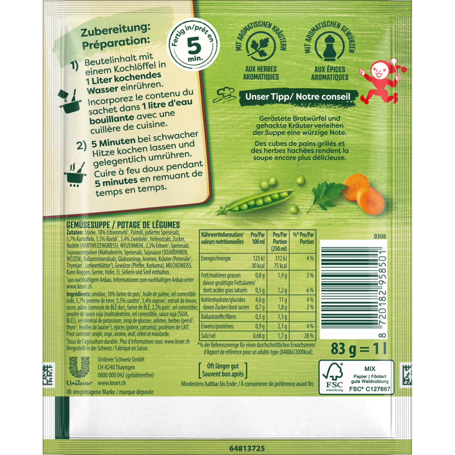 Knorr Gemüse Suppe 4 Portionen