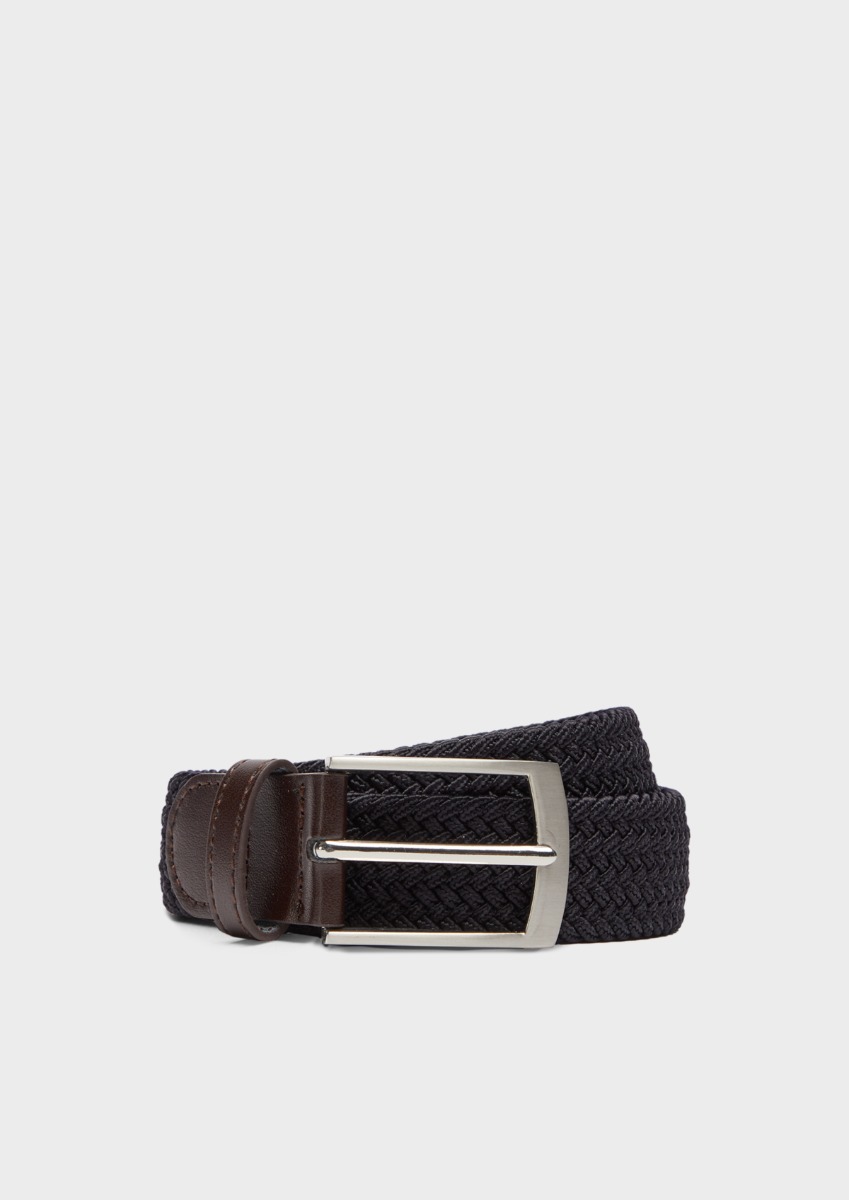Ceinture tressée bleu marine
