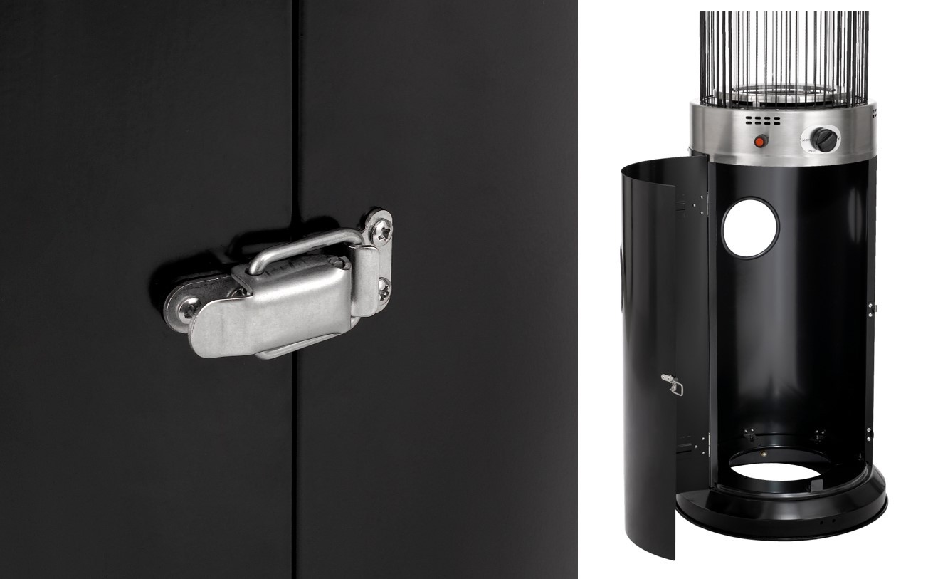 TEPRO Terrassenfeuer VENTURA - schwarz-silber - 176 cm hoch