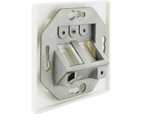Keystone aansluitdoos, hoekcontactdoos, inbouw, 2x RJ45-aansluiting, wit, Schwaiger NKSD2 532