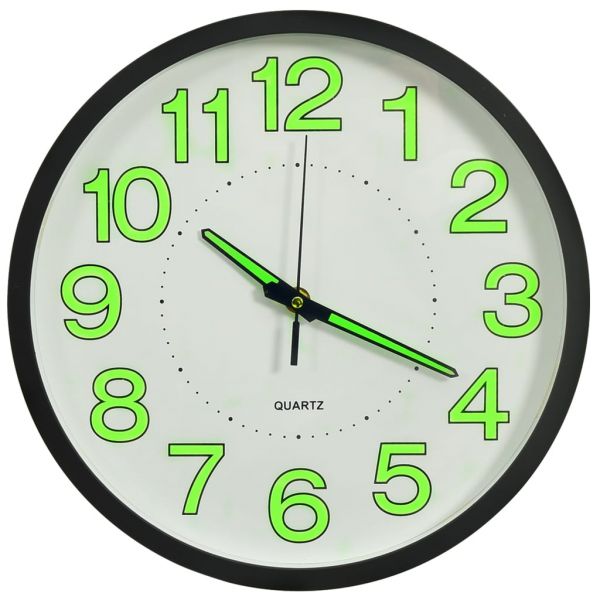 vidaXL Relógio de Parede Luminoso 30 cm Preto - 680137010