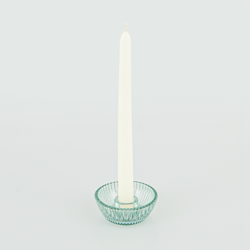Porte-bougie en verre rond