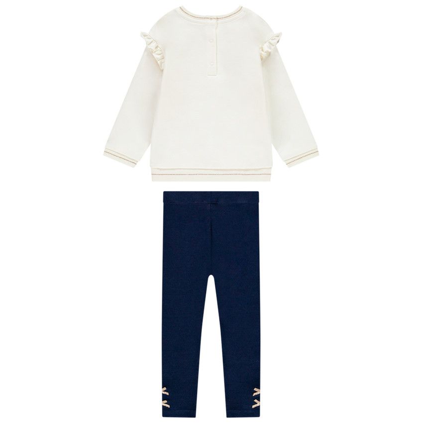 Jogging en molleton print Minnie Disney pour bébé fille - Ecru