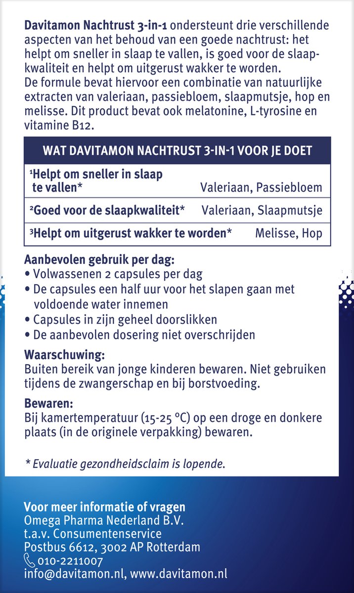 Davitamon Nachtrust 3-In-1 (20 capsules)
