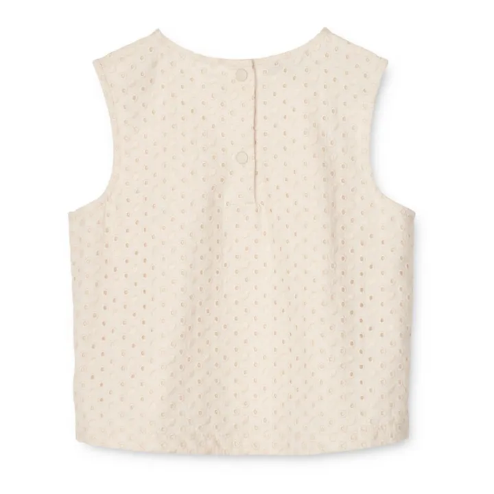 Liewood Top sans manches Ajouré Coton Bio Delphia | Ecru