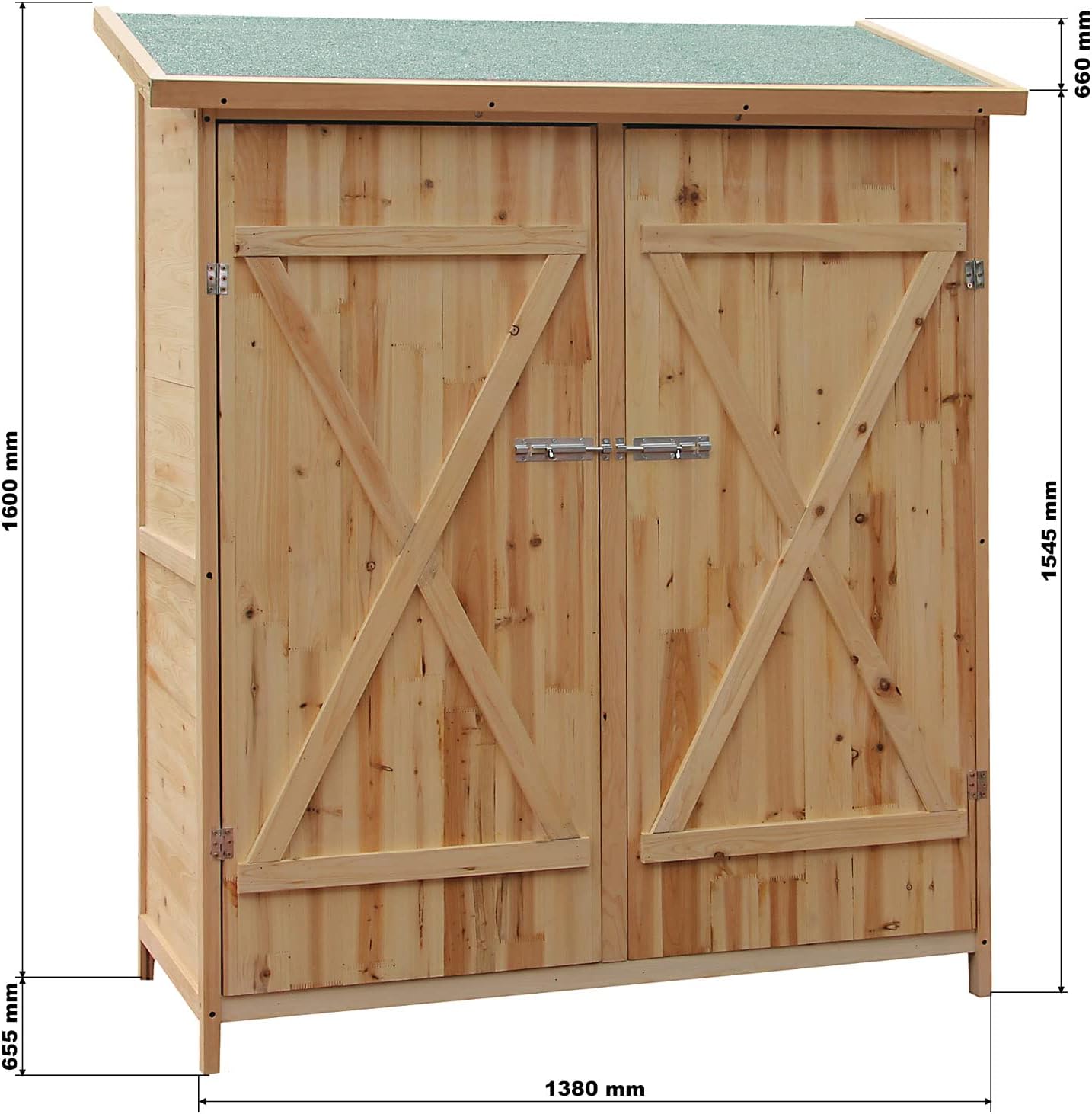 Wiltec Gerätehaus XXL Holz Gartenschrank für Gartengeräte inkl. Montagematerial Gartenhaus zur Aufbewahrung Geräteschuppen Geräteschrank