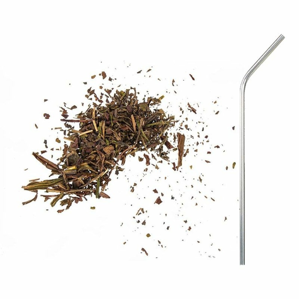 Thé vert bio japonais bancha hojicha 30 g + 4 pailles en inox