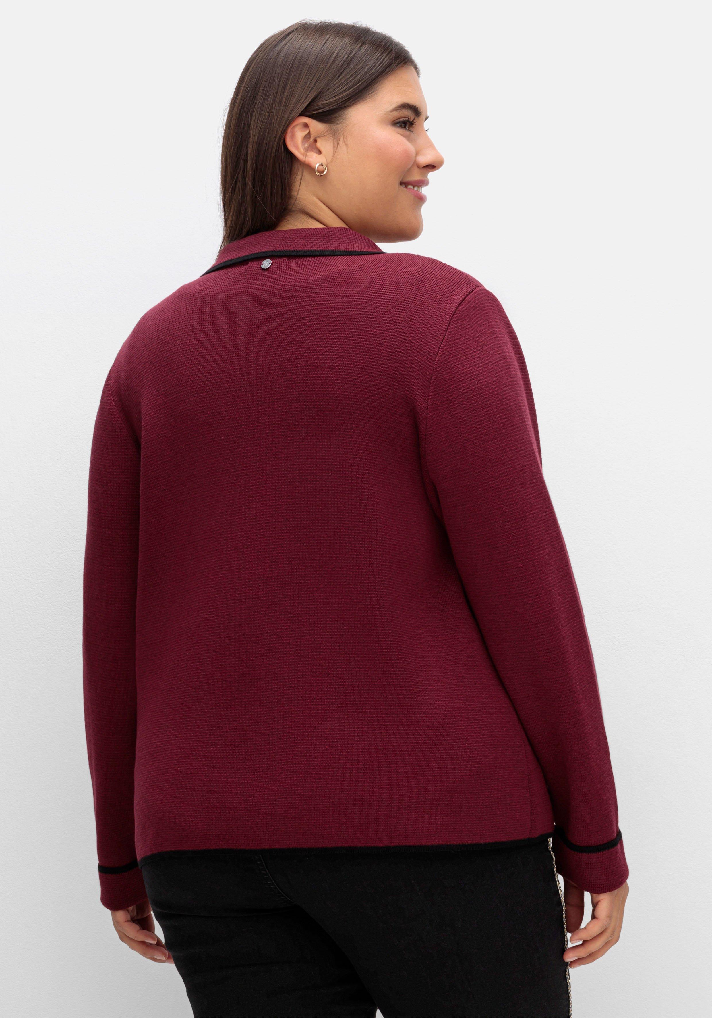 Strickjacke mit Polokragen und Reißverschluss